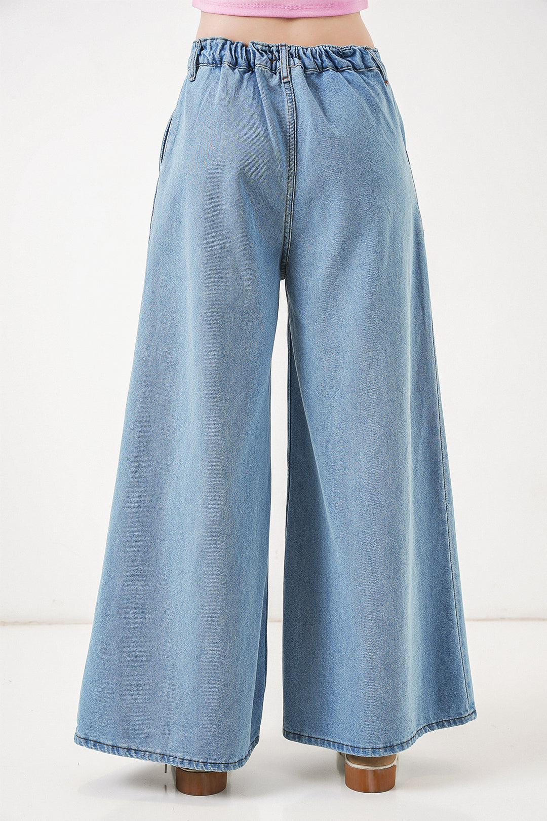 Bigdart Pantalon en jean taille haute à jambes larges pour femmes 30080 - Bleu clair