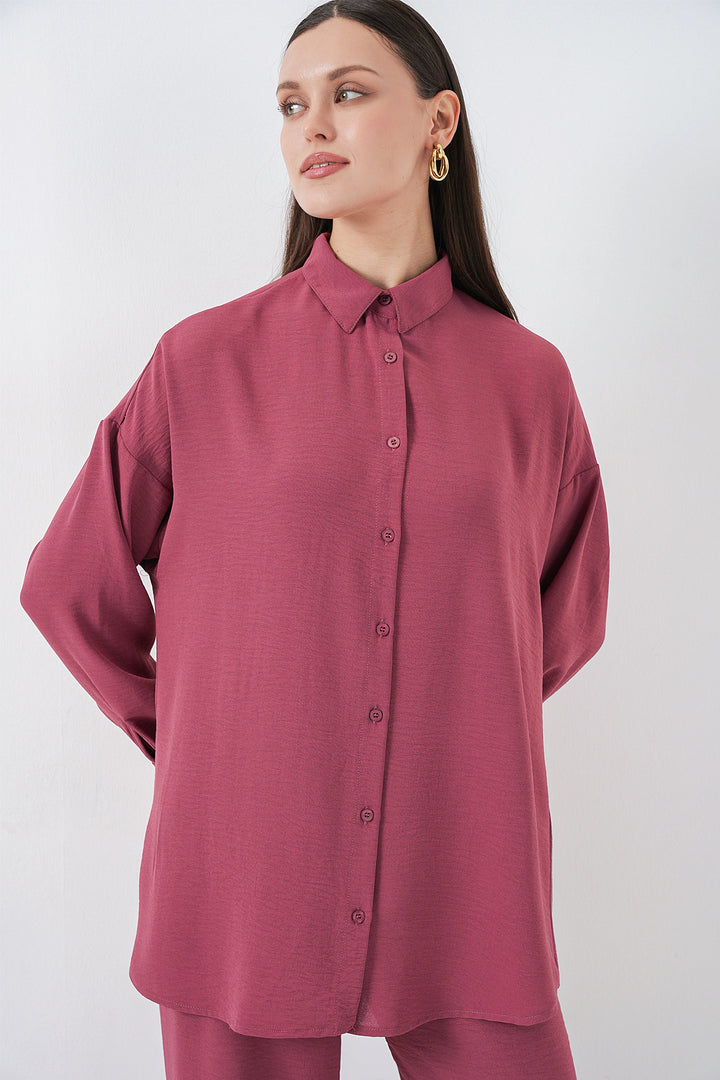 Bigdart Ensemble de pantalon et chemise pour femmes 30063 - Rose poudré