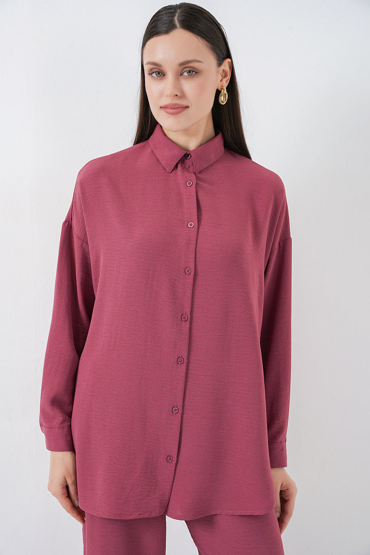 Bigdart Ensemble de pantalon et chemise pour femmes 30063 - Rose poudré