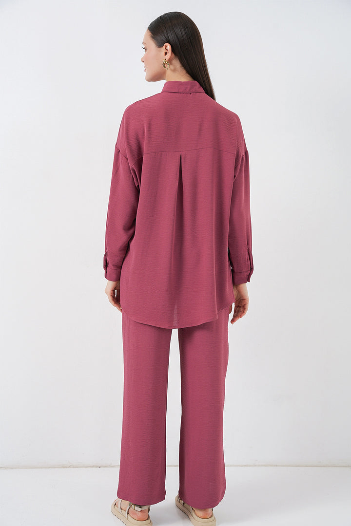 Bigdart Ensemble de pantalon et chemise pour femmes 30063 - Rose poudré