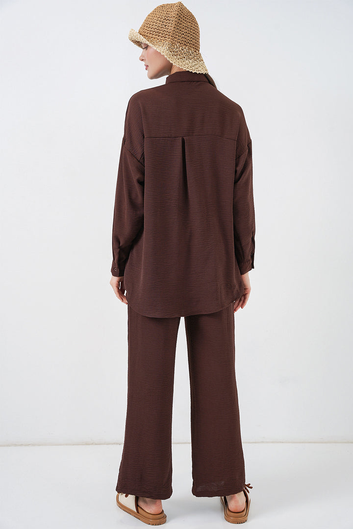 Bigdart Ensemble de pantalon et chemise pour femmes 30063 - Marron