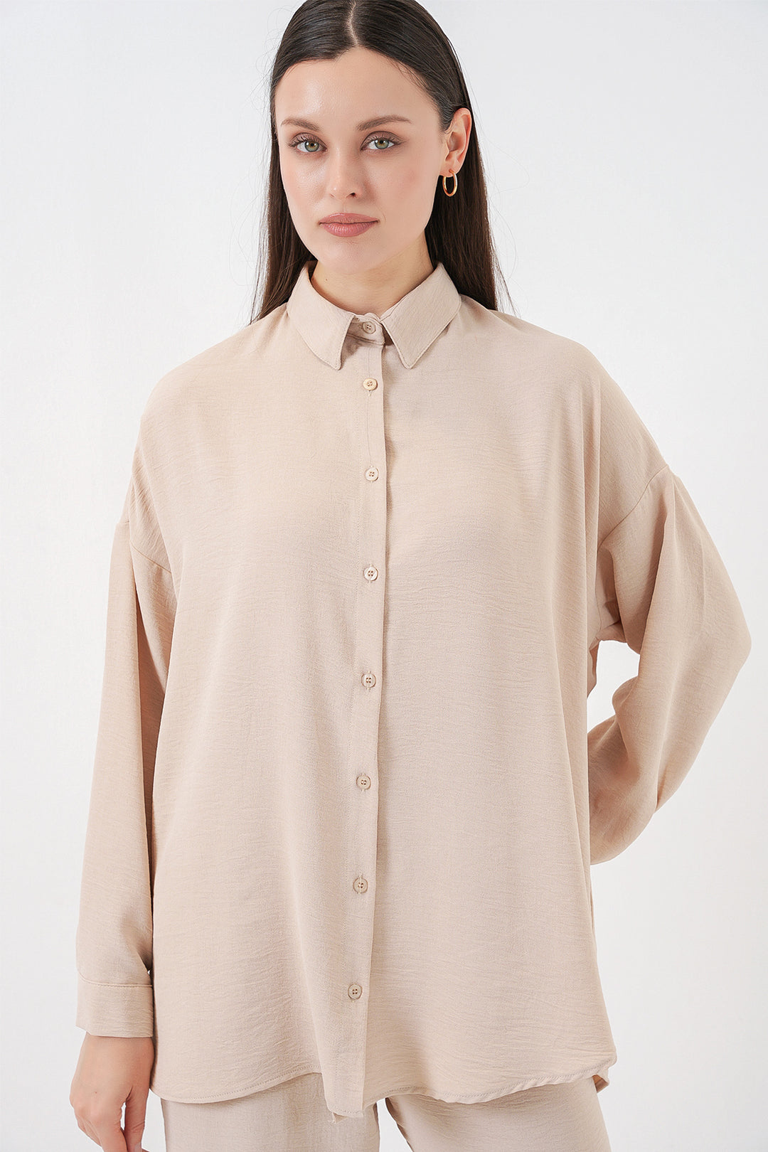 Bigdart Ensemble de pantalon et chemise pour femmes 30063 - Crème