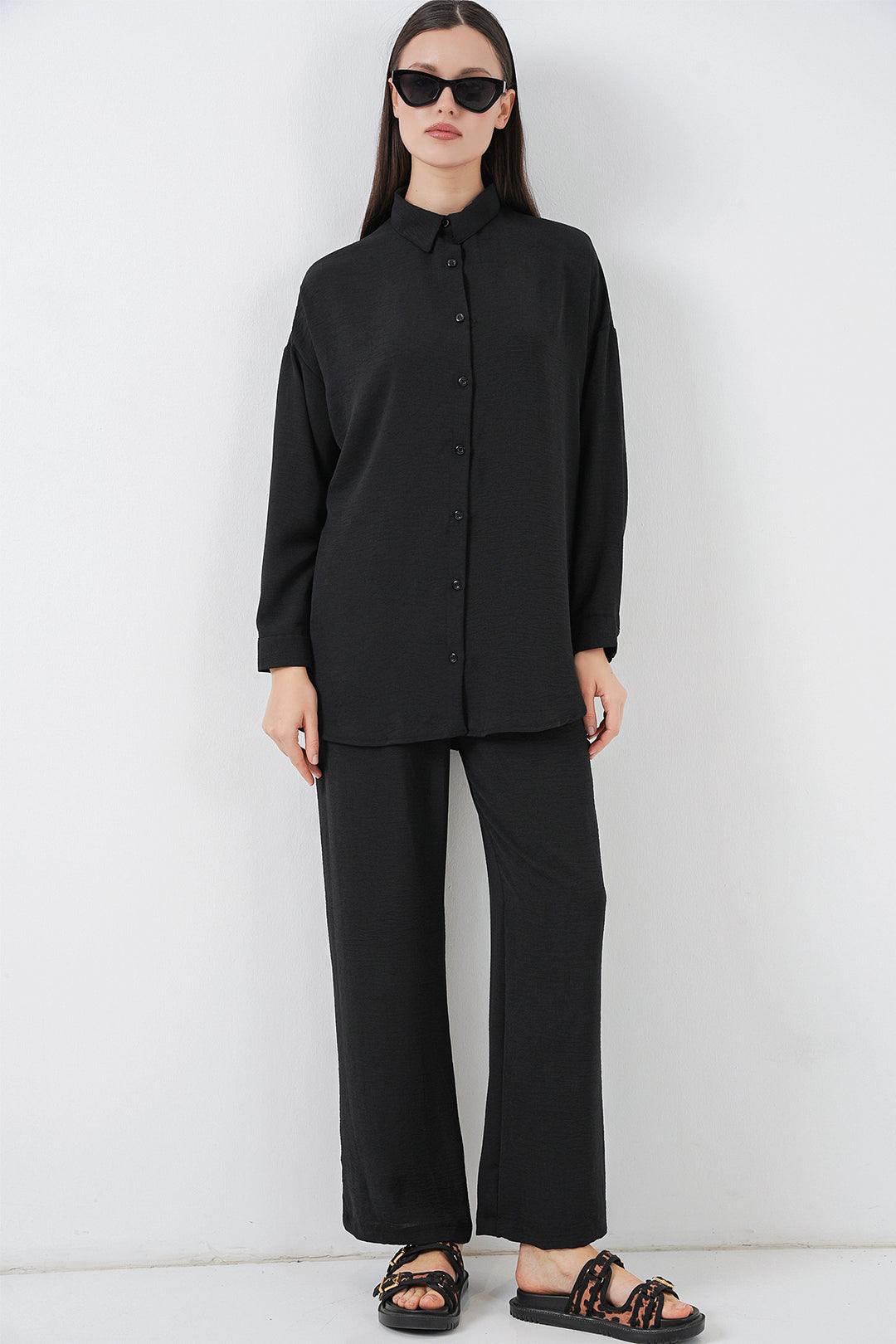 Bigdart Ensemble de Chemise et Pantalon Femme 30063 - Noir