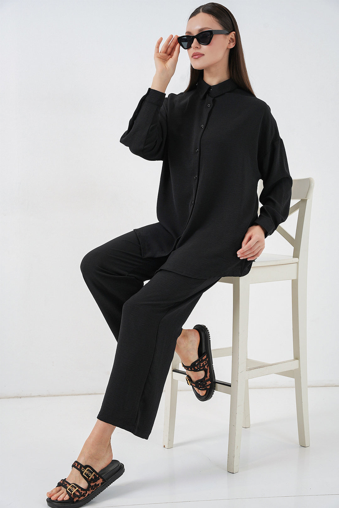 Bigdart Ensemble de Chemise et Pantalon Femme 30063 - Noir