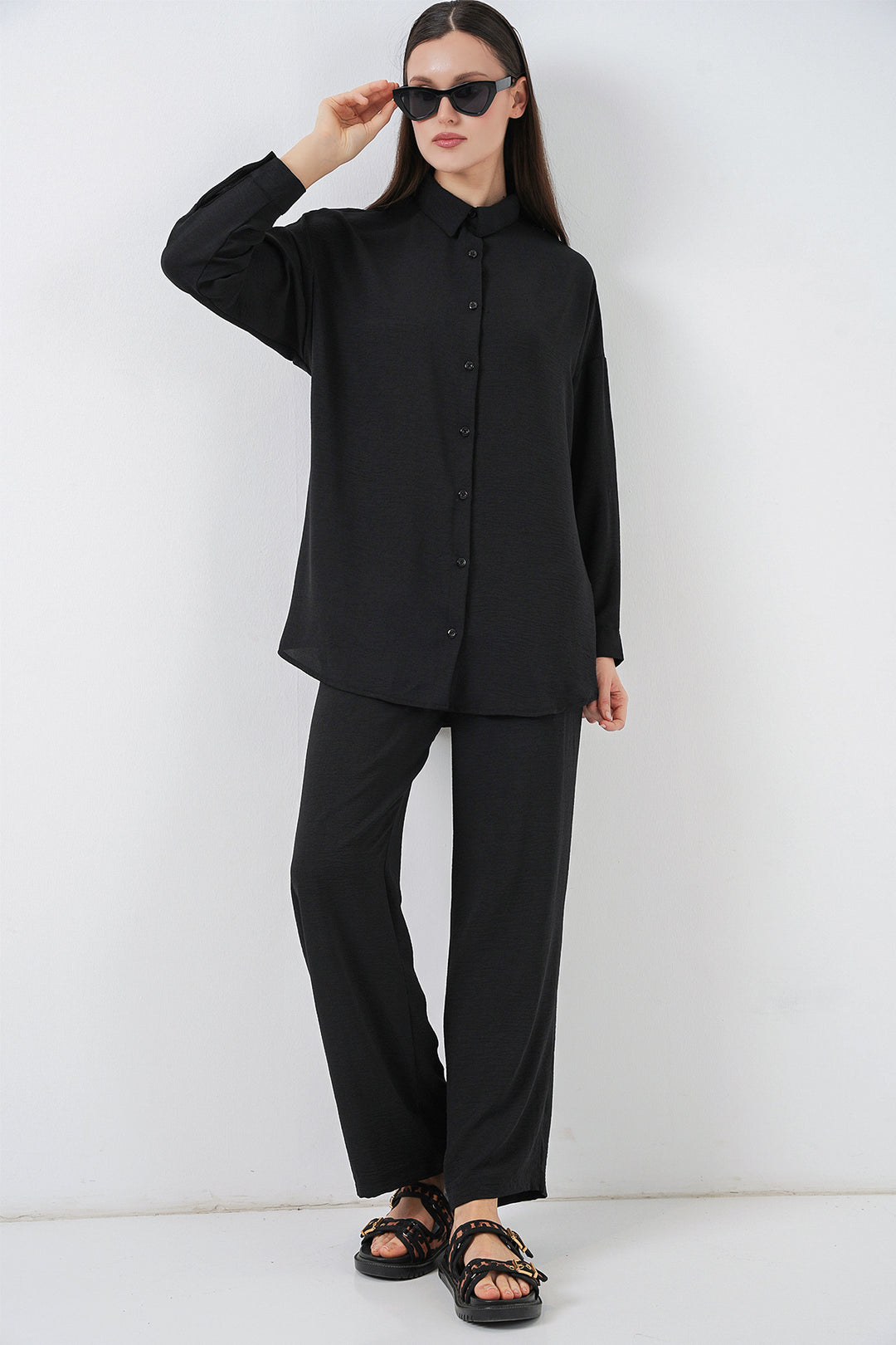 Bigdart Ensemble de Chemise et Pantalon Femme 30063 - Noir
