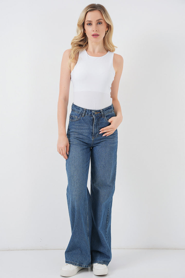 Bigdart Body à col halter et à pressions pour femme 972 - Blanc