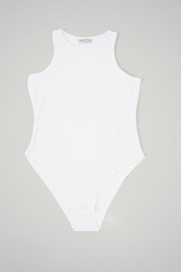 Bigdart Body à col halter et à pressions pour femme 972 - Blanc