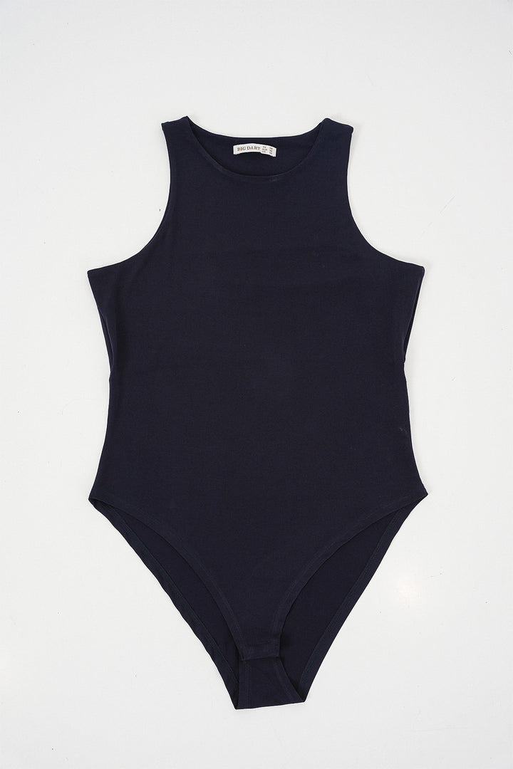 Bigdart Body à col halter et à pressions pour femme 972 - Bleu marine