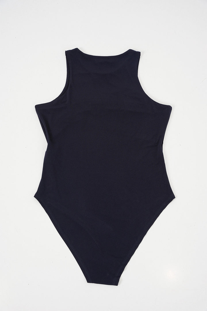 Bigdart Body à col halter et à pressions pour femme 972 - Bleu marine