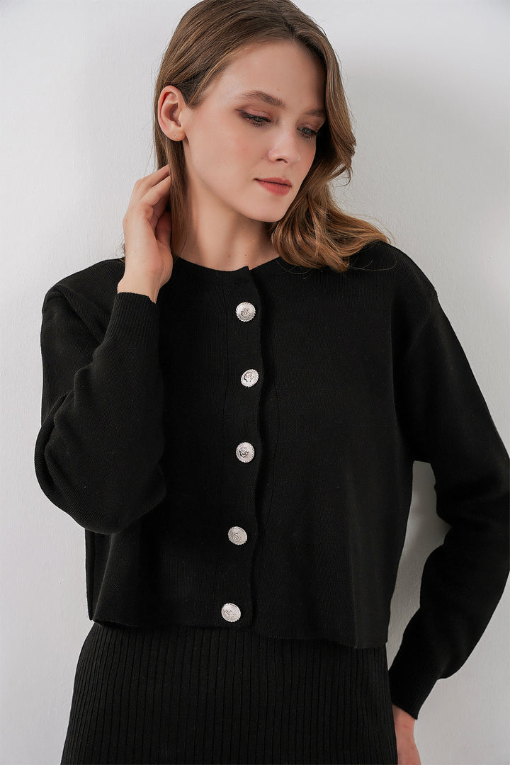 Bigdart Ensemble Tricot Robe Cardigan pour Femmes 15960 - Noir