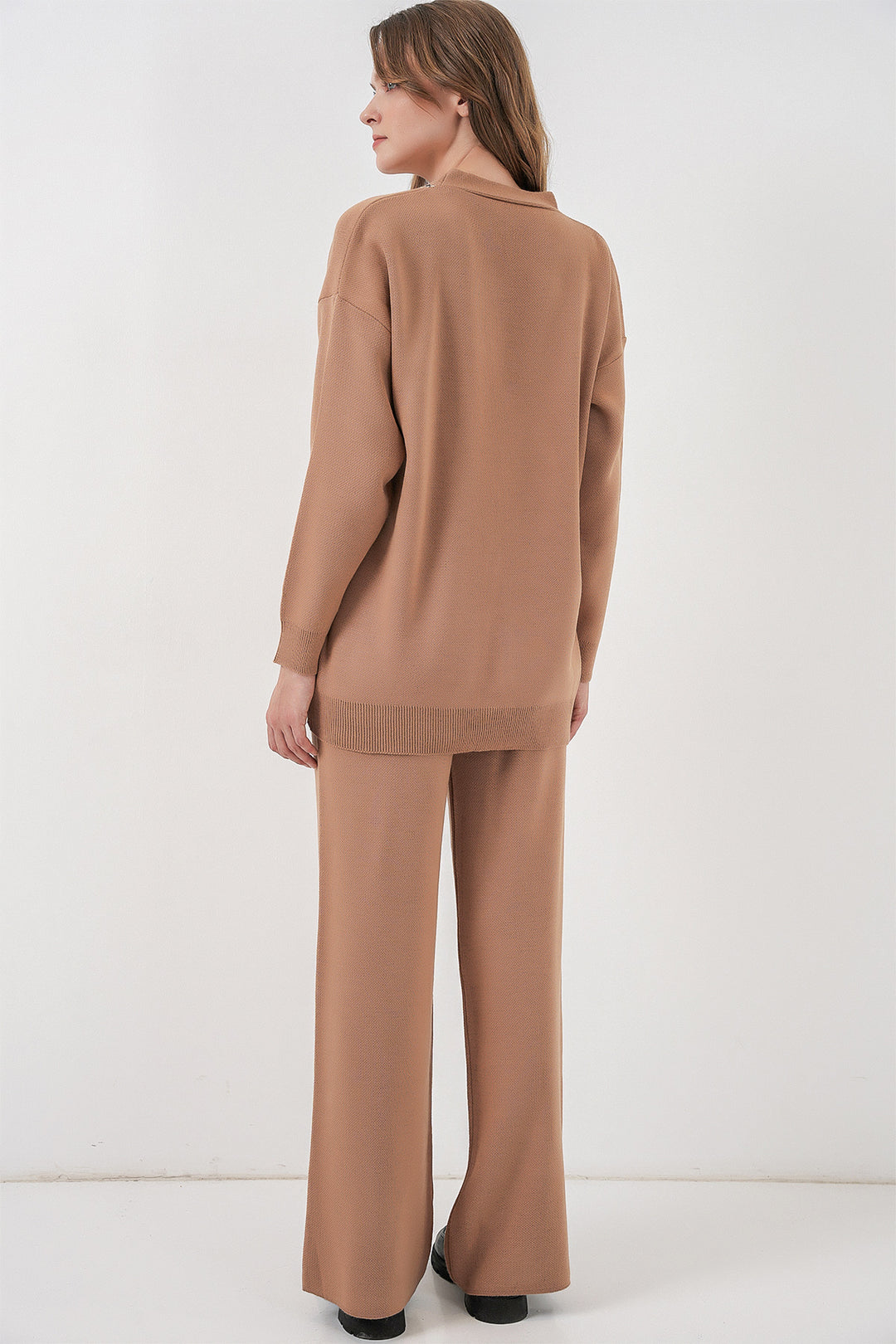 Bigdart Ensemble Tricot Cardigan et Pantalon pour Femmes 15956 - Camel