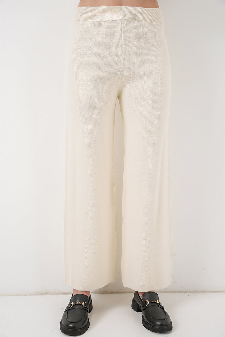 Bigdart Ensemble Tricot Cardigan et Pantalon pour Femmes 15956 - Écru