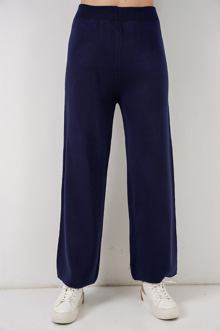 Bigdart Ensemble Tricot Cardigan et Pantalon pour Femmes 15956 - Bleu marine