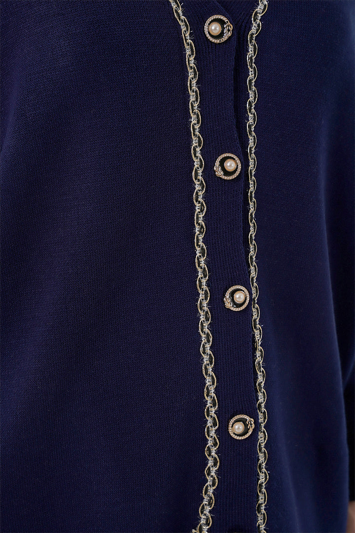 Bigdart Ensemble Tricot Cardigan et Pantalon pour Femmes 15956 - Bleu marine