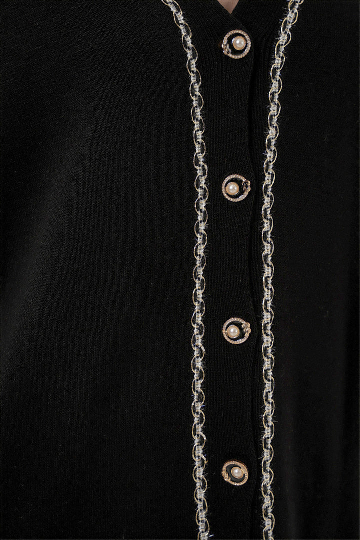 Bigdart Ensemble Tricot Cardigan et Pantalon pour Femmes 15956 - Noir
