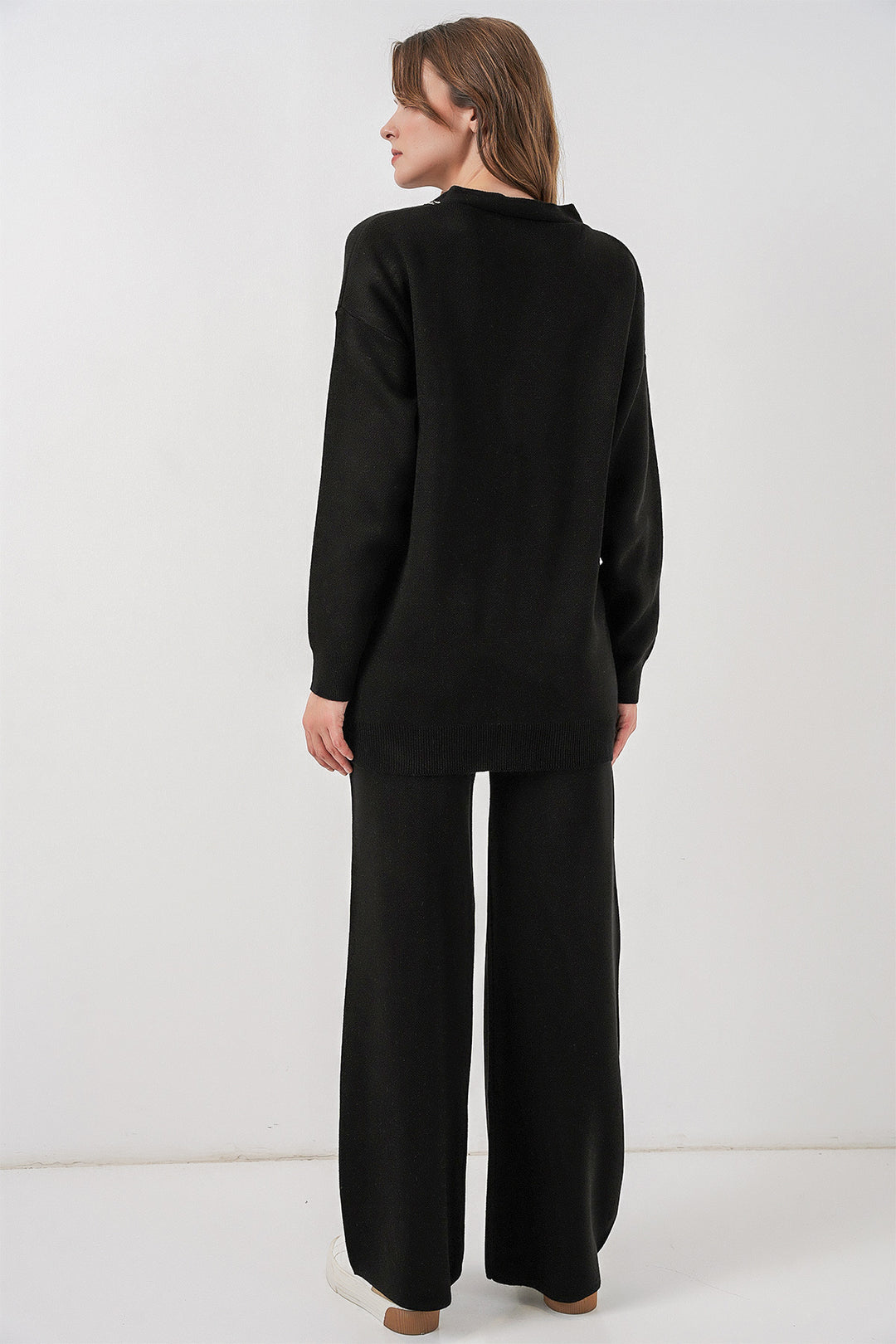 Bigdart Ensemble Tricot Cardigan et Pantalon pour Femmes 15956 - Noir