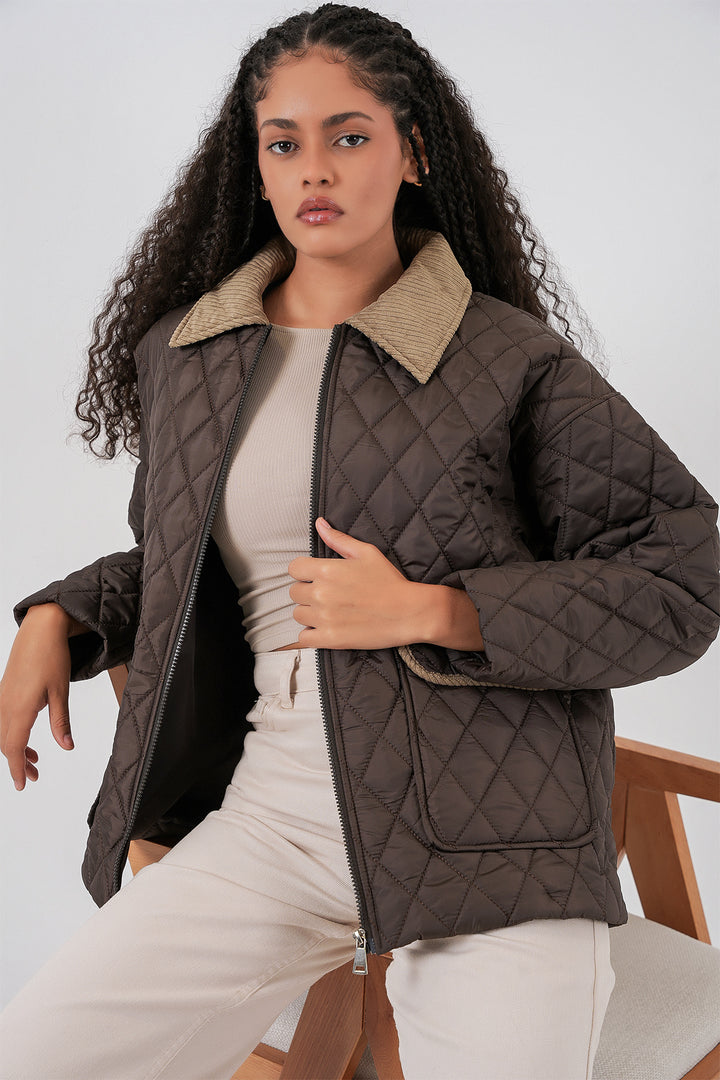 Bigdart Doudoune oversize matelassée beige marron femme 5229 - Marron