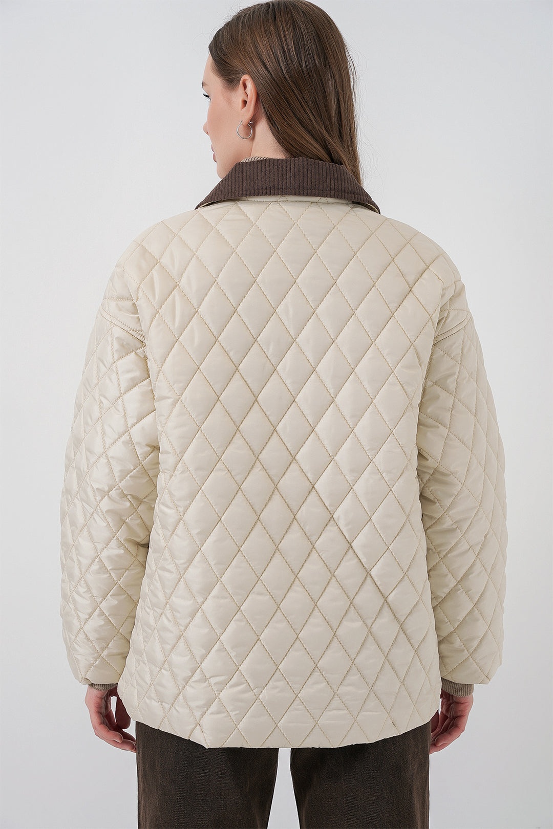 Bigdart Manteau oversize matelassé pour femme 5229 - Écru