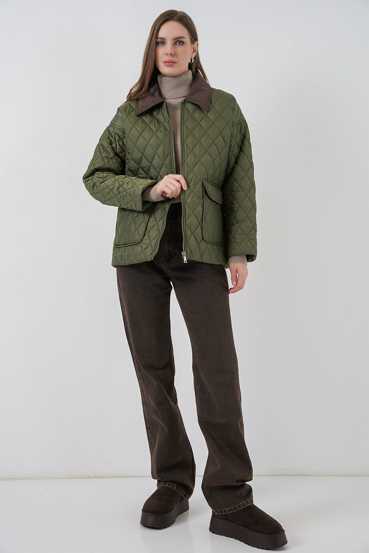 Bigdart Women's Oversized Padded Coat 5229 - Khaki