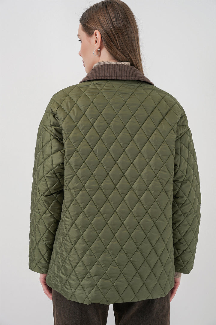 Bigdart Women's Oversized Padded Coat 5229 - Khaki