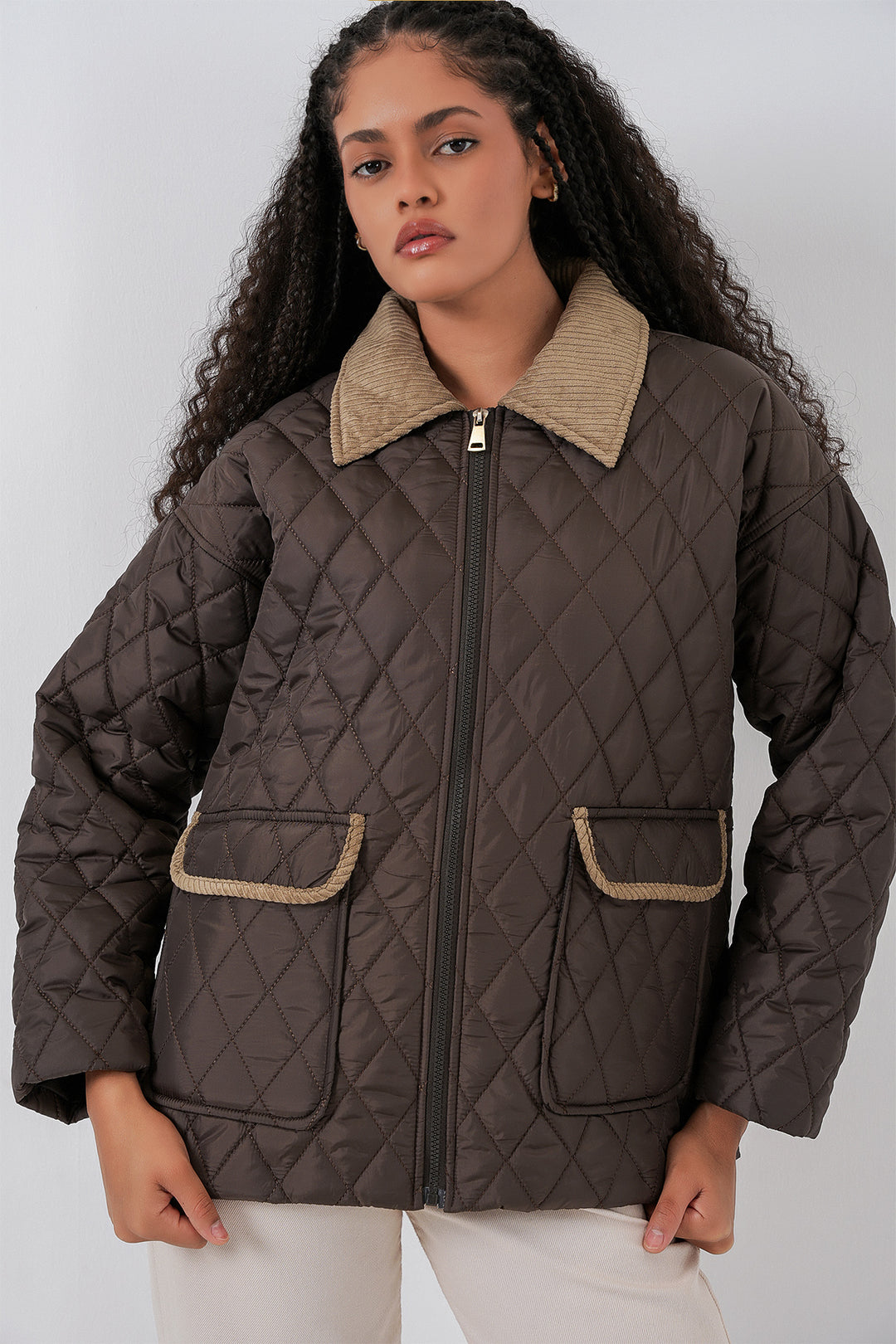 Bigdart Doudoune oversize matelassée beige marron femme 5229 - Marron
