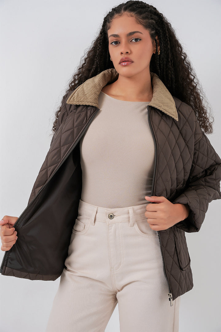Bigdart Doudoune oversize matelassée beige marron femme 5229 - Marron