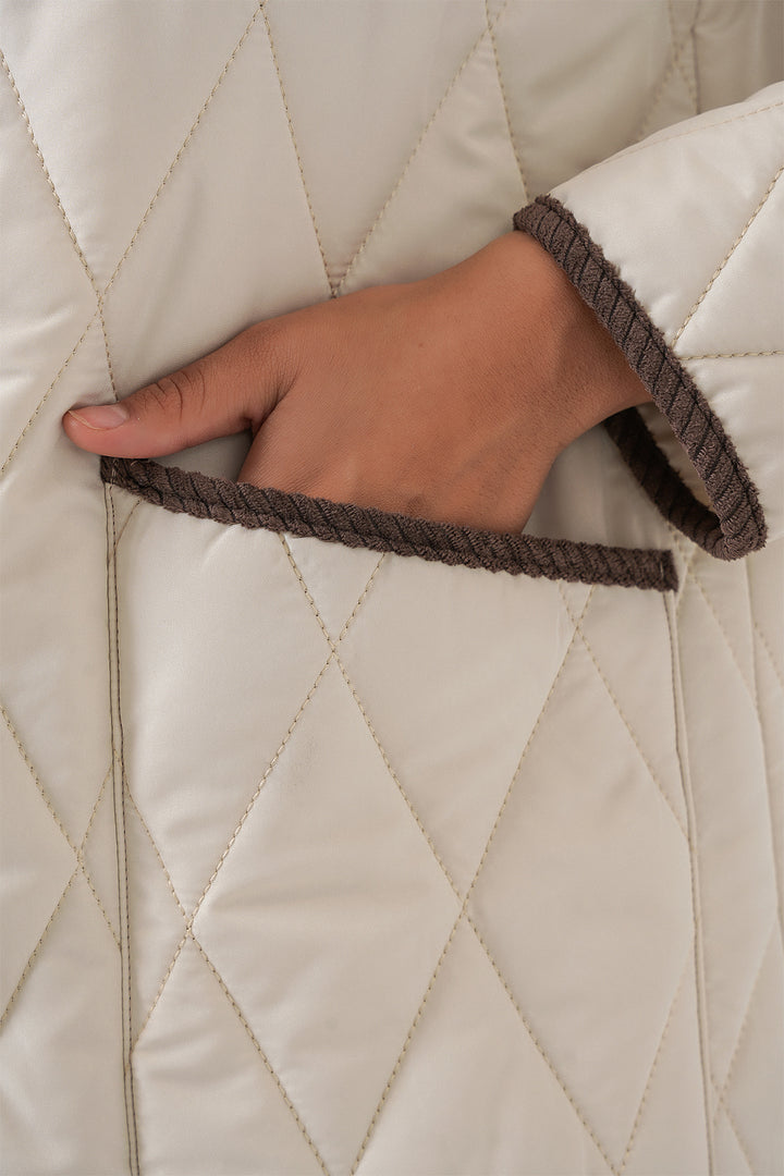 Bigdart Femme Manteau Oversize Matelassé 5226 - Écru Marron