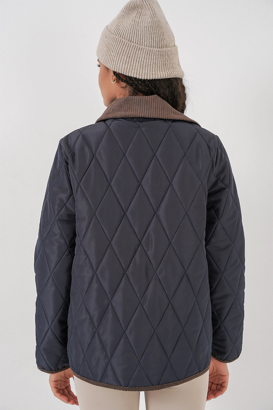 Bigdart Doudoune oversize matelassée pour femme 5226 - Bleu marine Marron