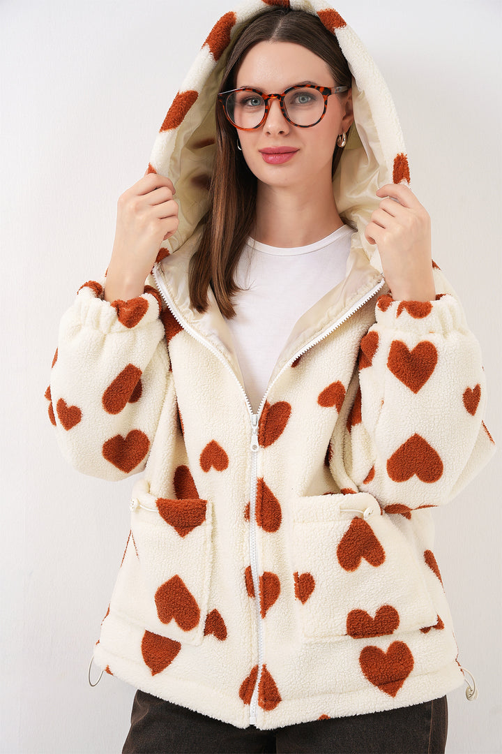 Bigdart Veste en peluche à capuche pour femme 5236 - Tabacc