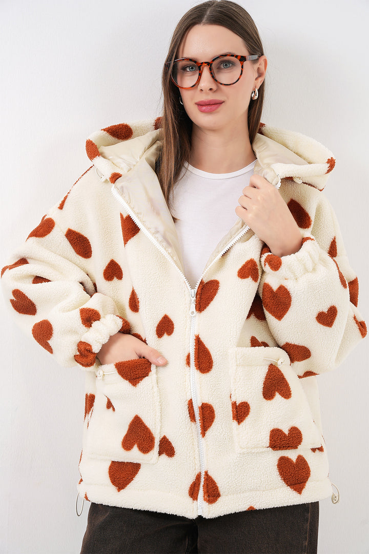 Bigdart Veste en peluche à capuche pour femme 5236 - Tabacc