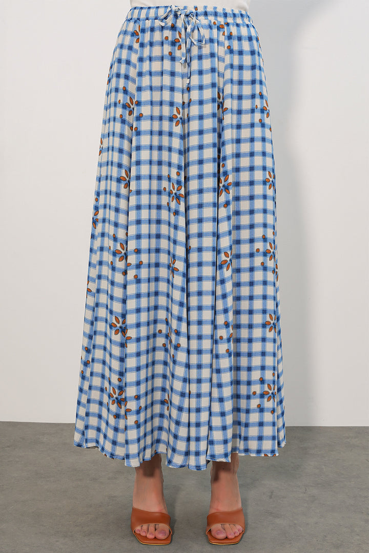 Bigdart Jupe longue à motifs carrés femme 8065 - Bleu̇