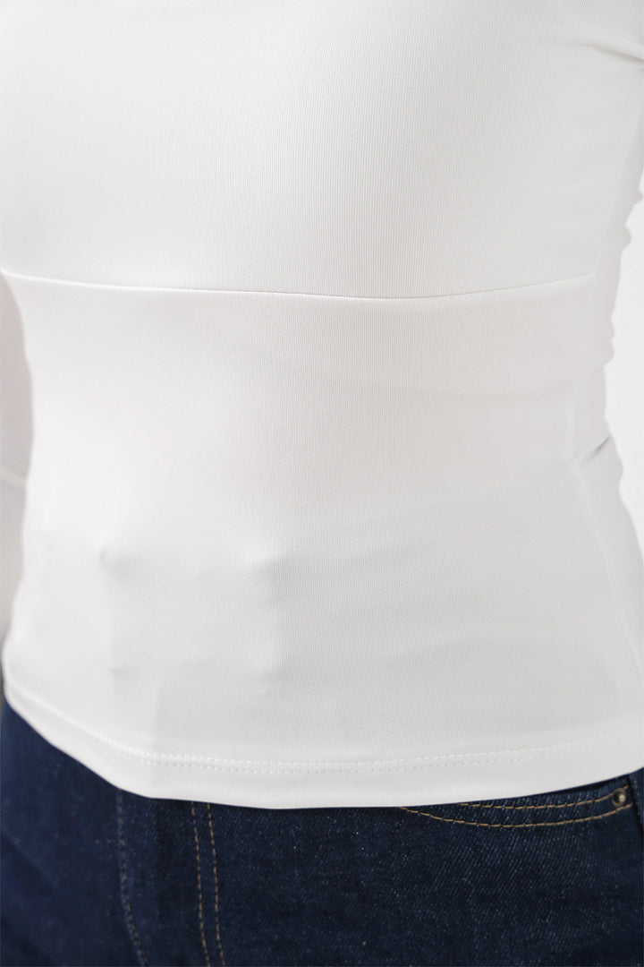 Bigdart Blouse Slim Fit à Col Carré Femme 986 - Blanc