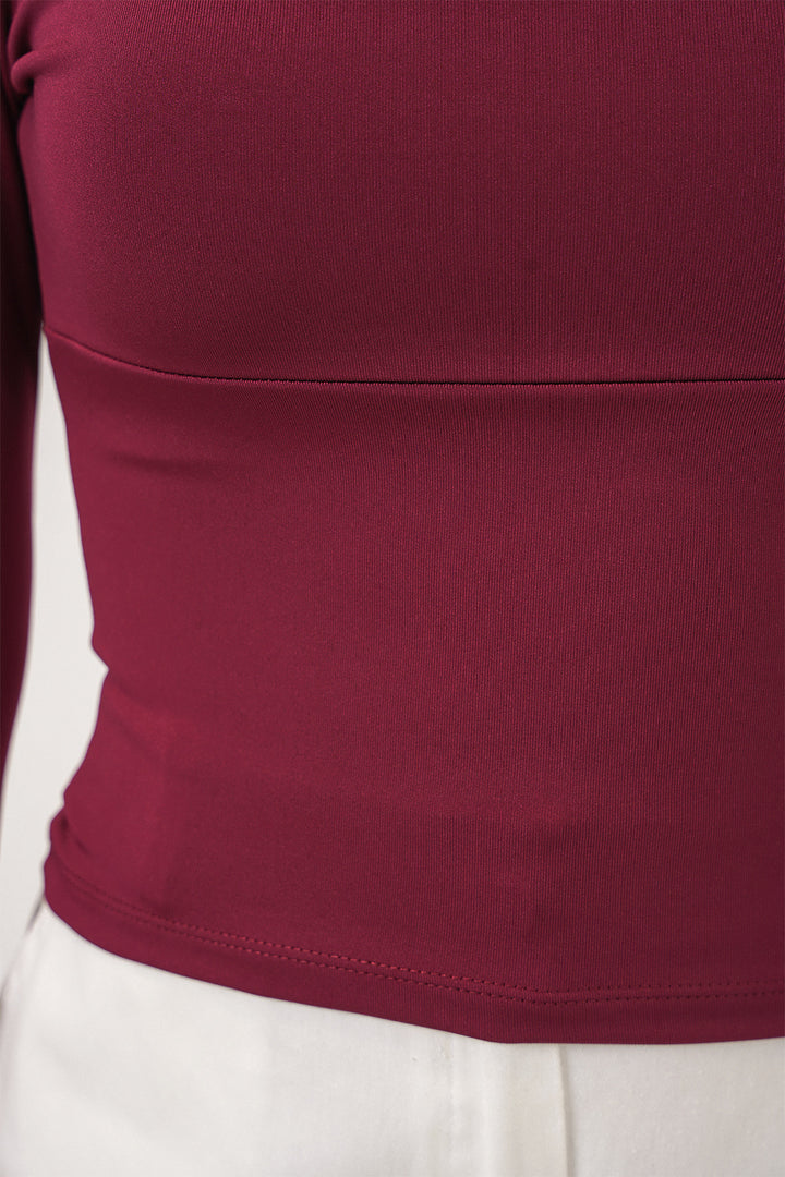 Bigdart Blouse Slim Fit à Col Carré Femme 986 - Bordeaux