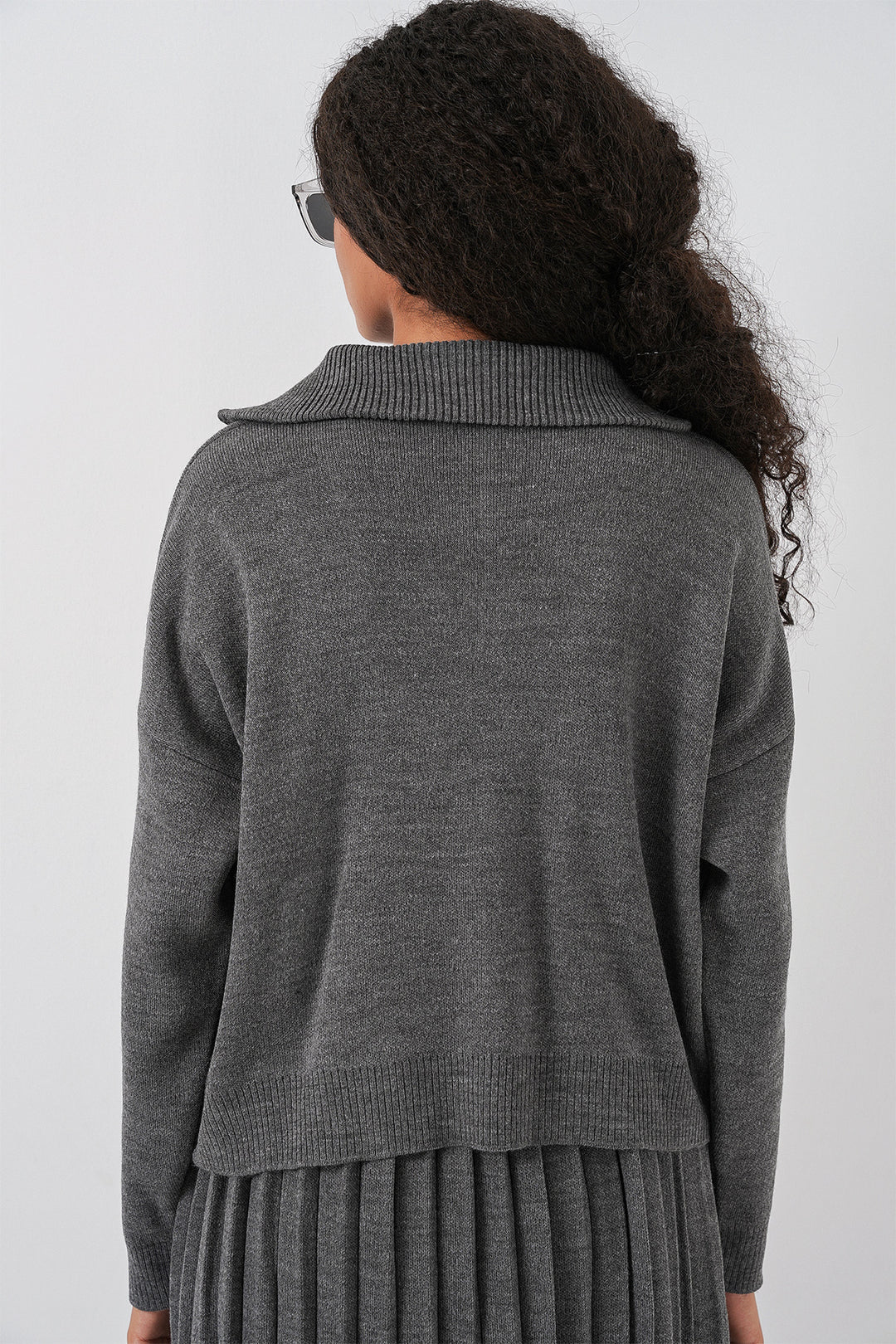 Bigdart Ensemble jupe pull pour femme 15938 - Anthracite