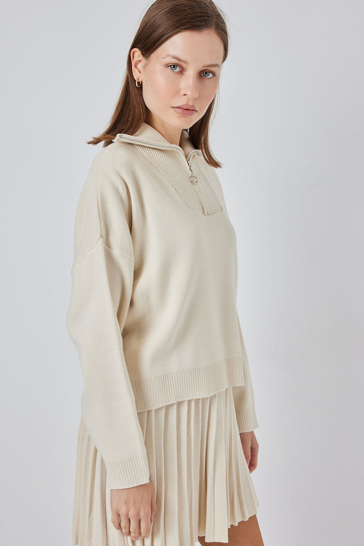 Bigdart Ensemble de jupe en tricot pour femme 15938 - Écru