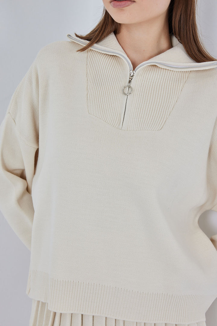 Bigdart Ensemble de jupe en tricot pour femme 15938 - Écru