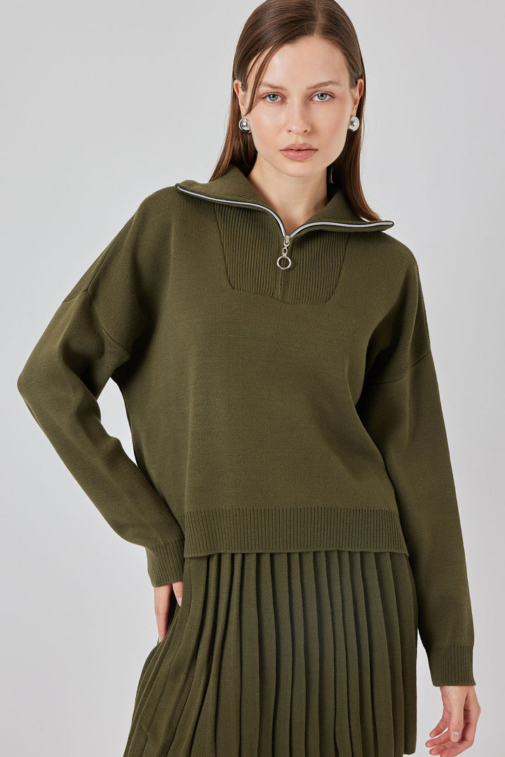 Bigdart Ensemble de jupe en tricot pour femme 15938 - Olive