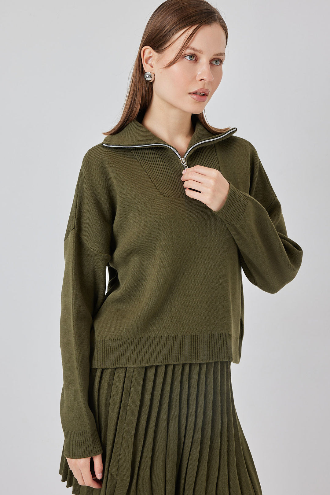 Bigdart Ensemble de jupe en tricot pour femme 15938 - Olive