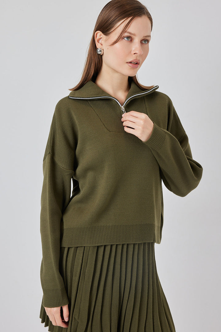 Bigdart Ensemble de jupe en tricot pour femme 15938 - Olive