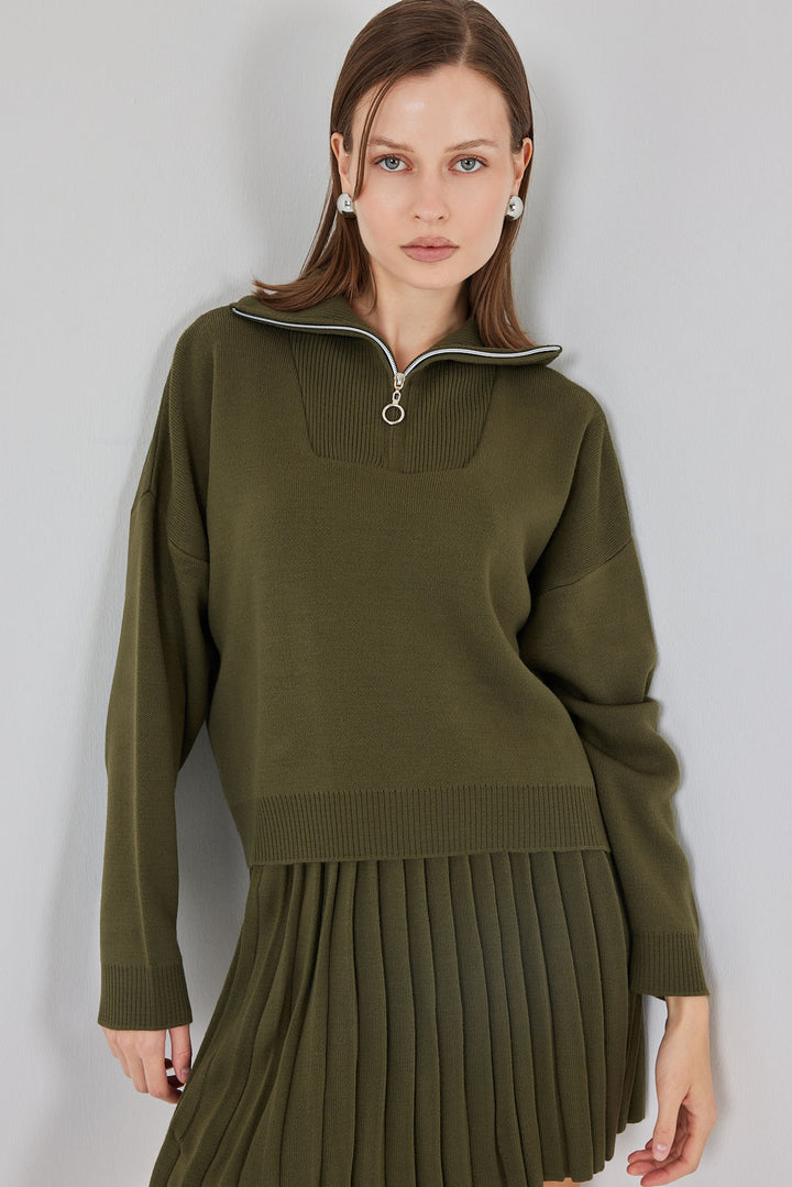 Bigdart Ensemble de jupe en tricot pour femme 15938 - Olive