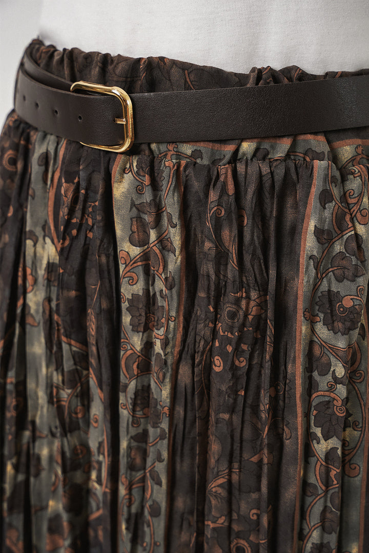 Bigdart Jupe Femme à Motifs avec Ceinture 8074 - Vert d'eau