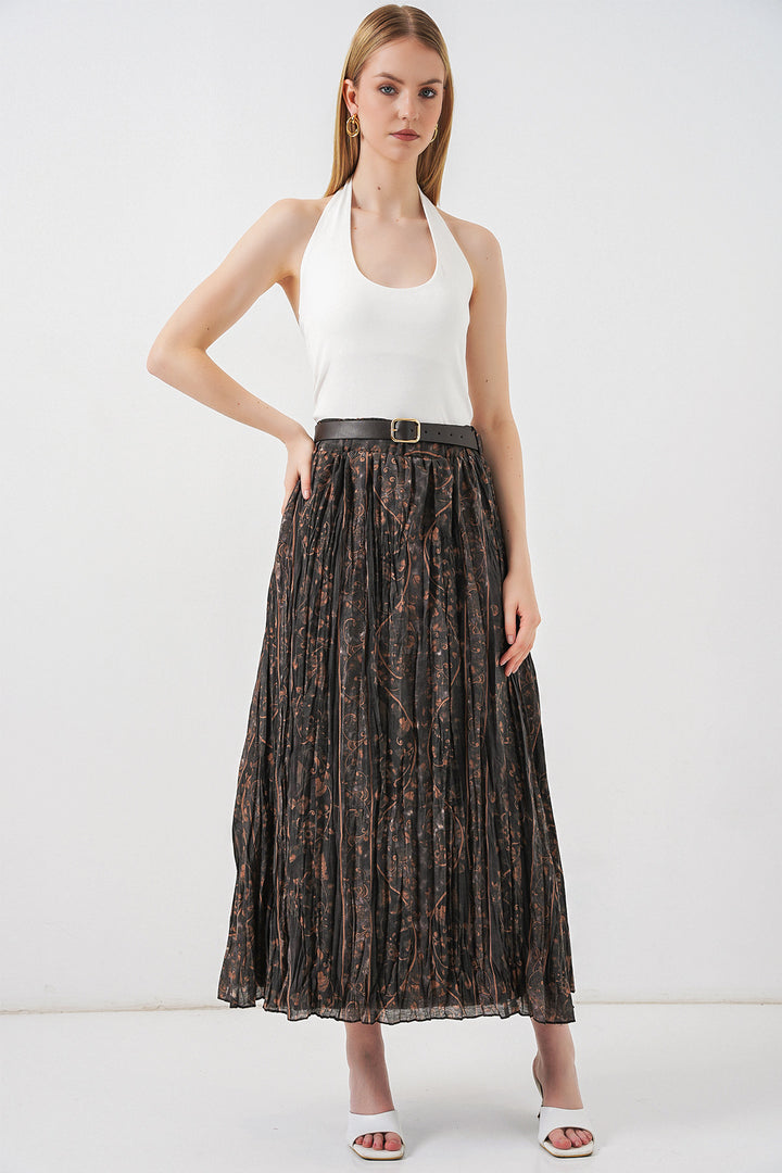 Bigdart Jupe Femme à Motifs avec Ceinture 8074 - Gris foncé