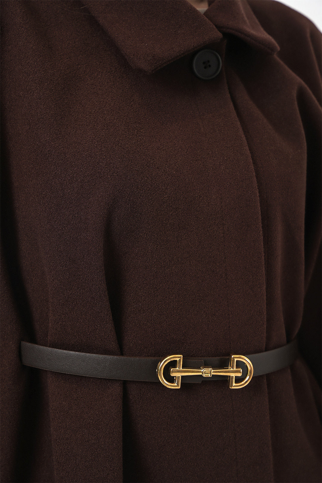 Bigdart Poncho en laine avec ceinture pour femme 9170 - Marron
