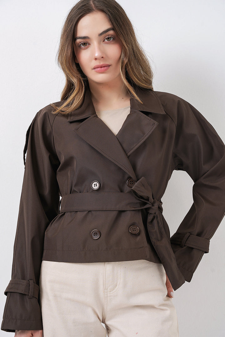 Bigdart Trench Court Ceinturé Femme 5970 - Marron Foncé