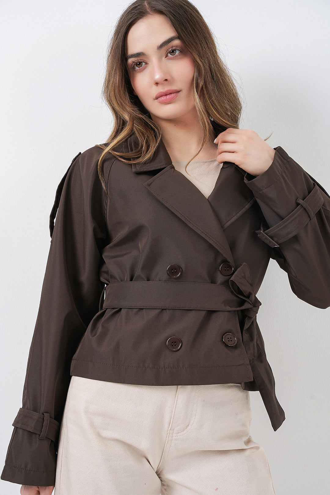Bigdart Trench Court Ceinturé Femme 5970 - Marron Foncé