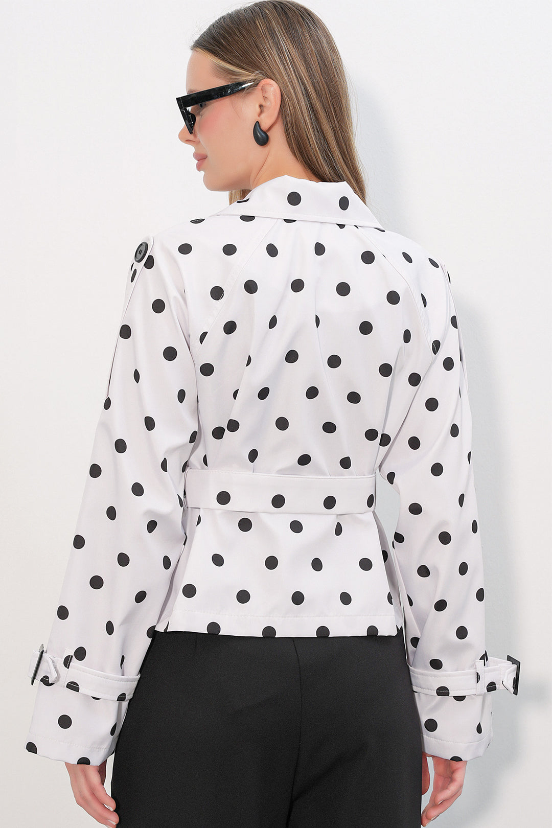 Bigdart Veste trench courte ceinturée pour femme 5970 - b.Blanc