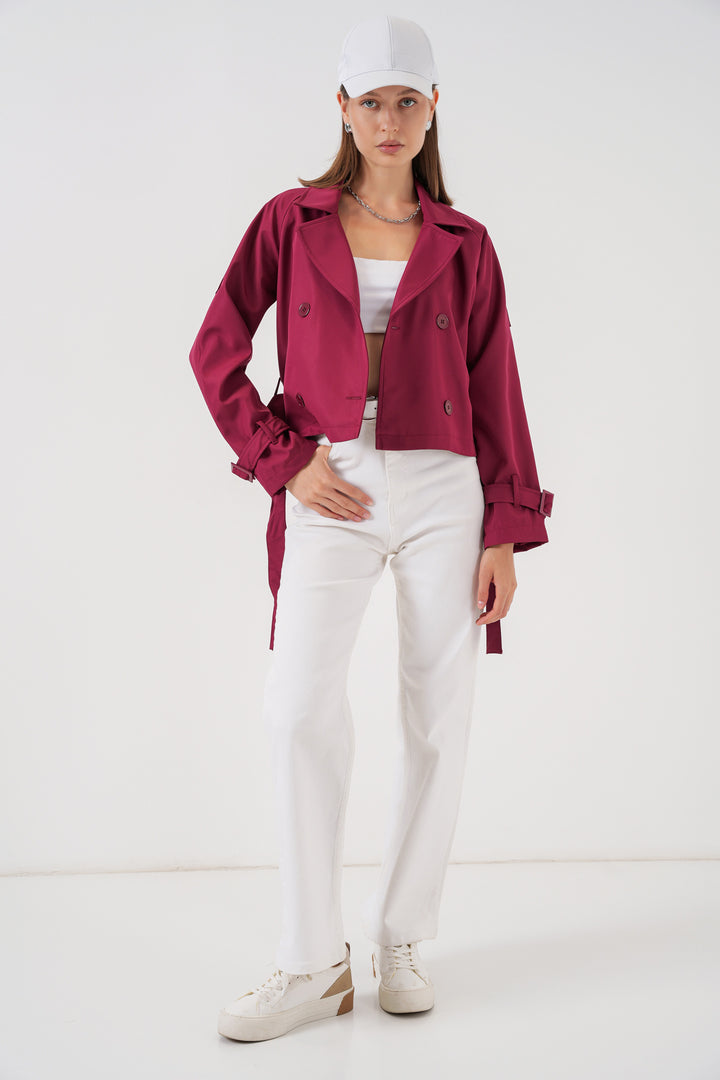Bigdart Trench-coat court ceinturé pour femme 5970 - Bordeaux