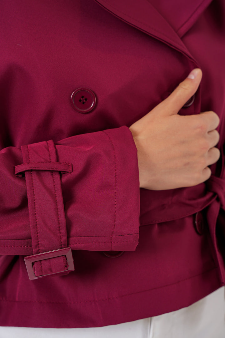 Bigdart Trench-coat court ceinturé pour femme 5970 - Bordeaux