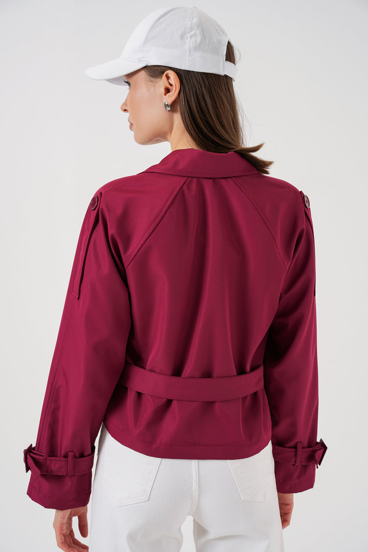 Bigdart Trench-coat court ceinturé pour femme 5970 - Bordeaux