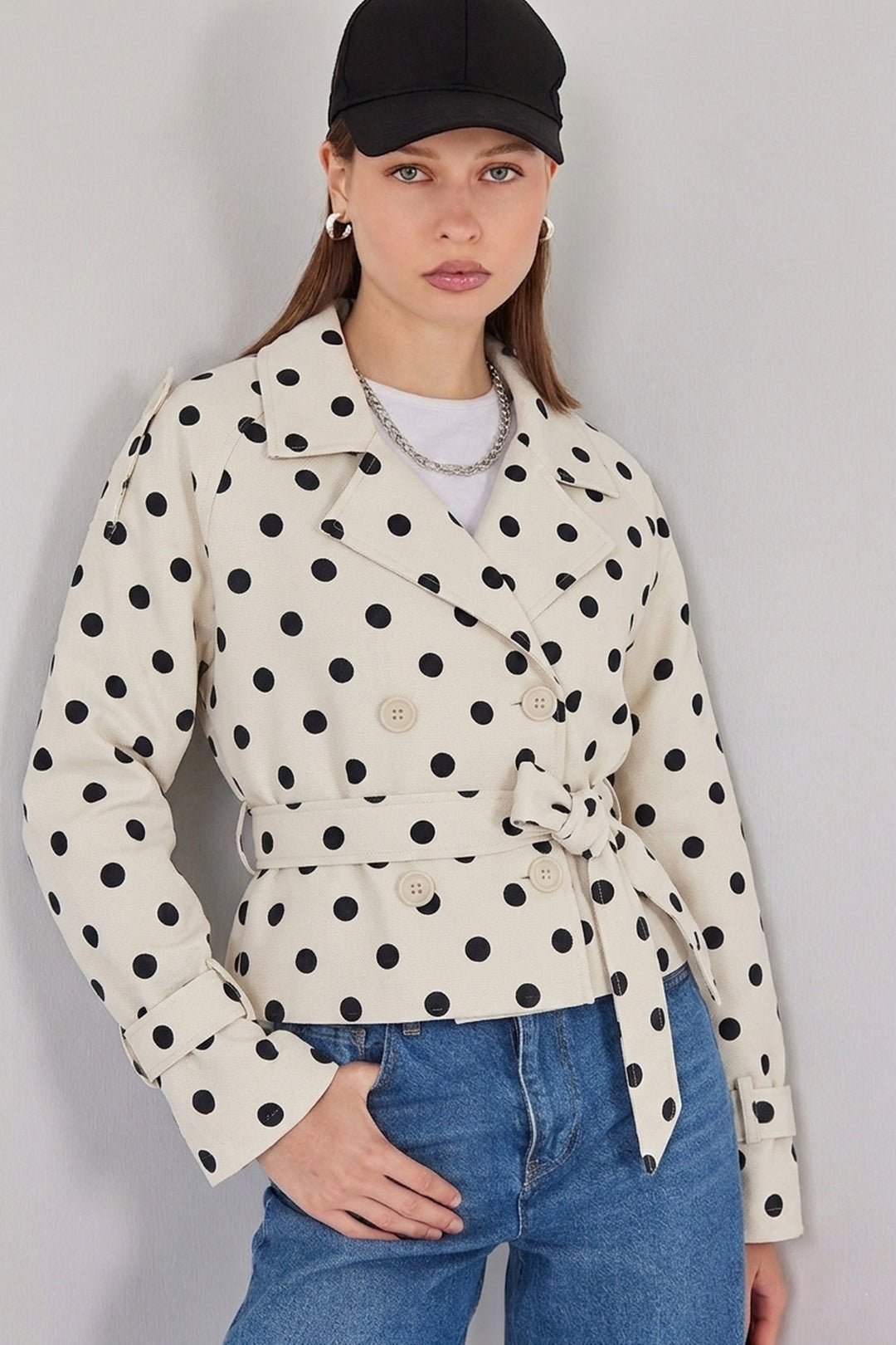 Bigdart Trench court ceinturé 5970 pour femme - Écru